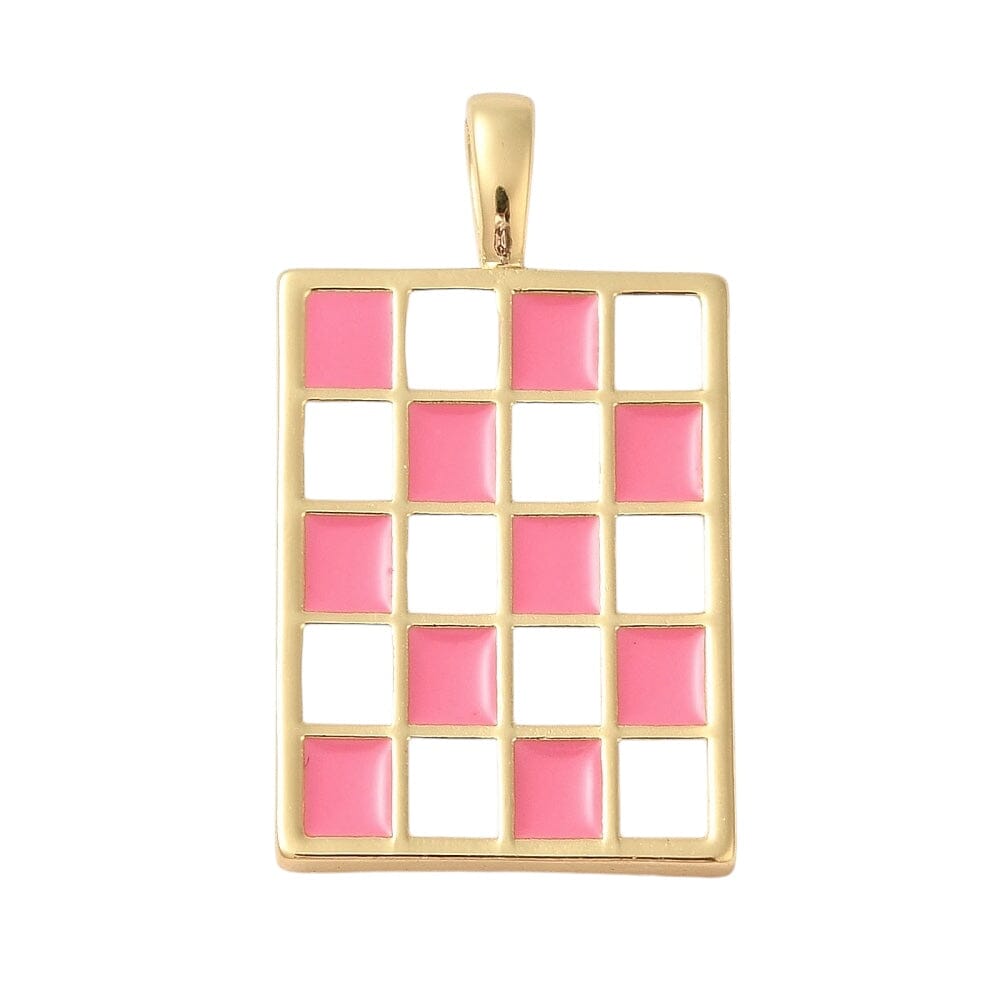 Charm Bar- Charms Eledé Pink checkered board 