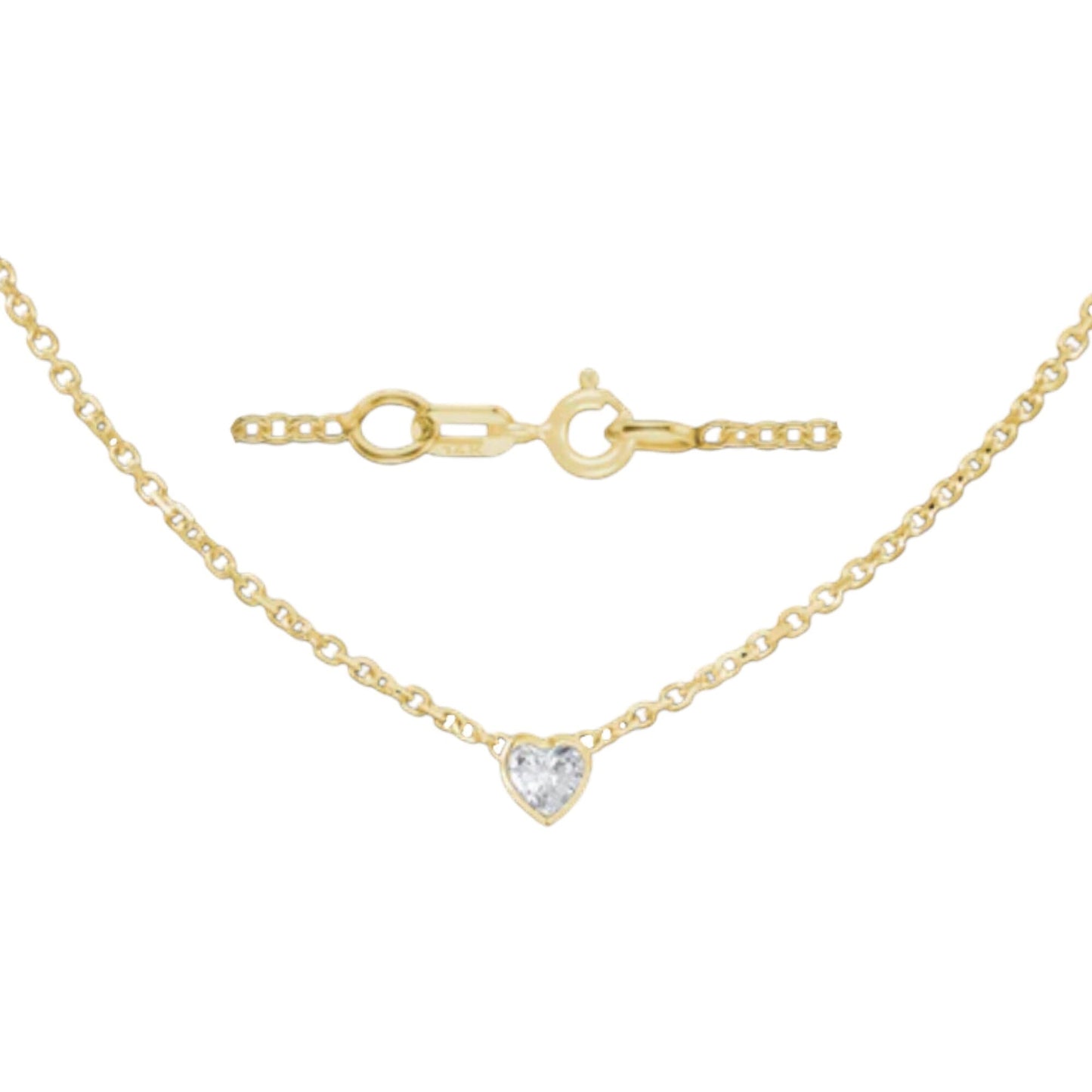 14k Tiny Heart Bezel Necklace Eledé 