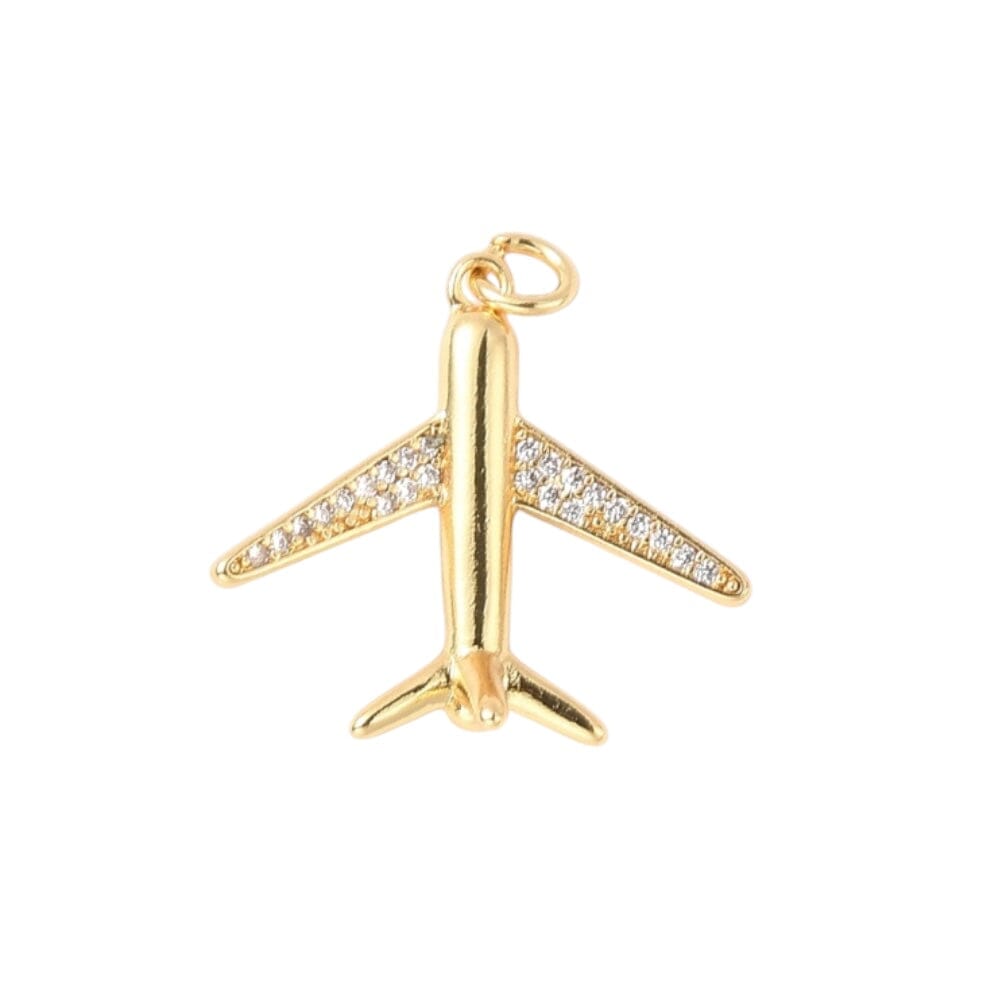 Charm Bar- Charms Eledé Zirconia Airplane 