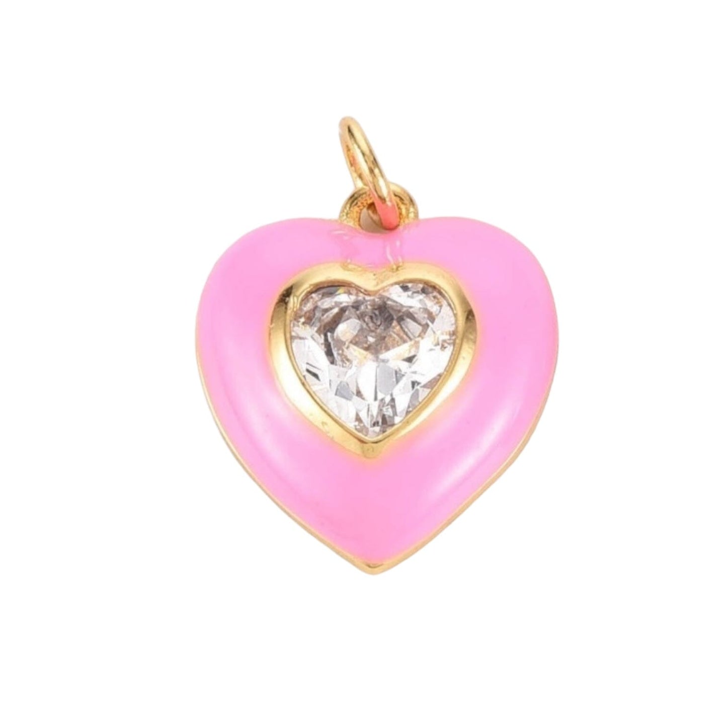 Charm Bar- Charms Eledé Enamel Pink Heart 