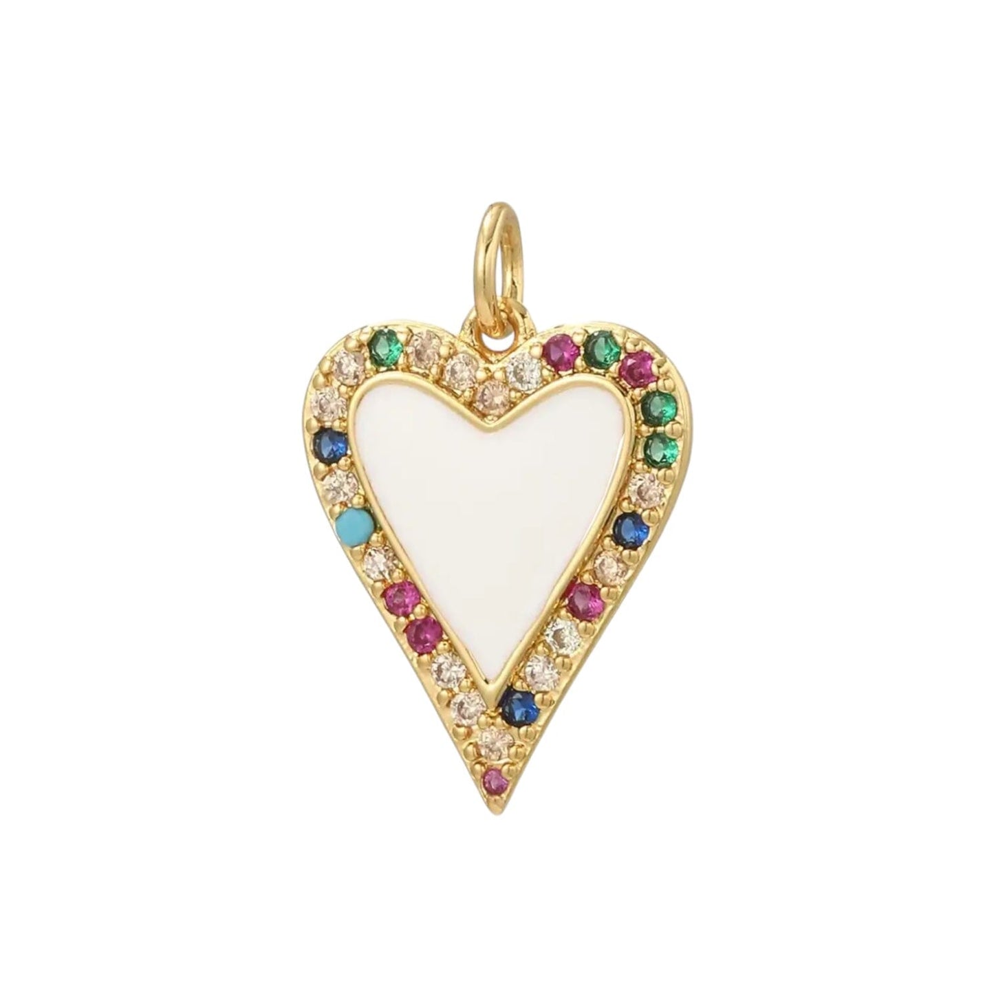 Charm Bar- Charms Eledé Heart Nacar Rainbow 