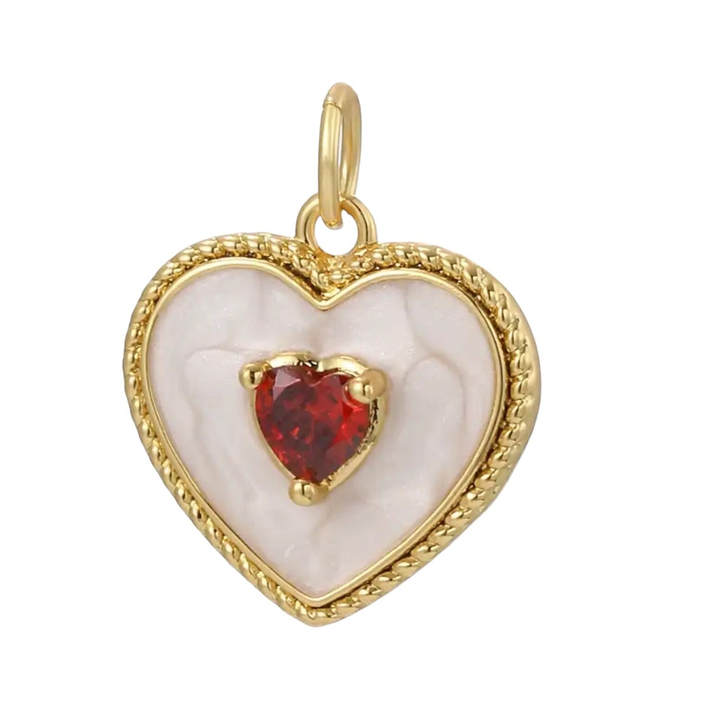 Charm Bar- Charms Eledé Heart- Enamel White 