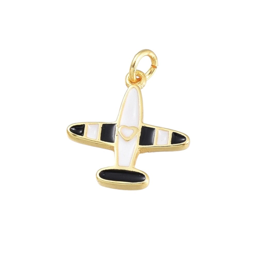 Charm Bar- Charms Eledé Enamel Airplane 