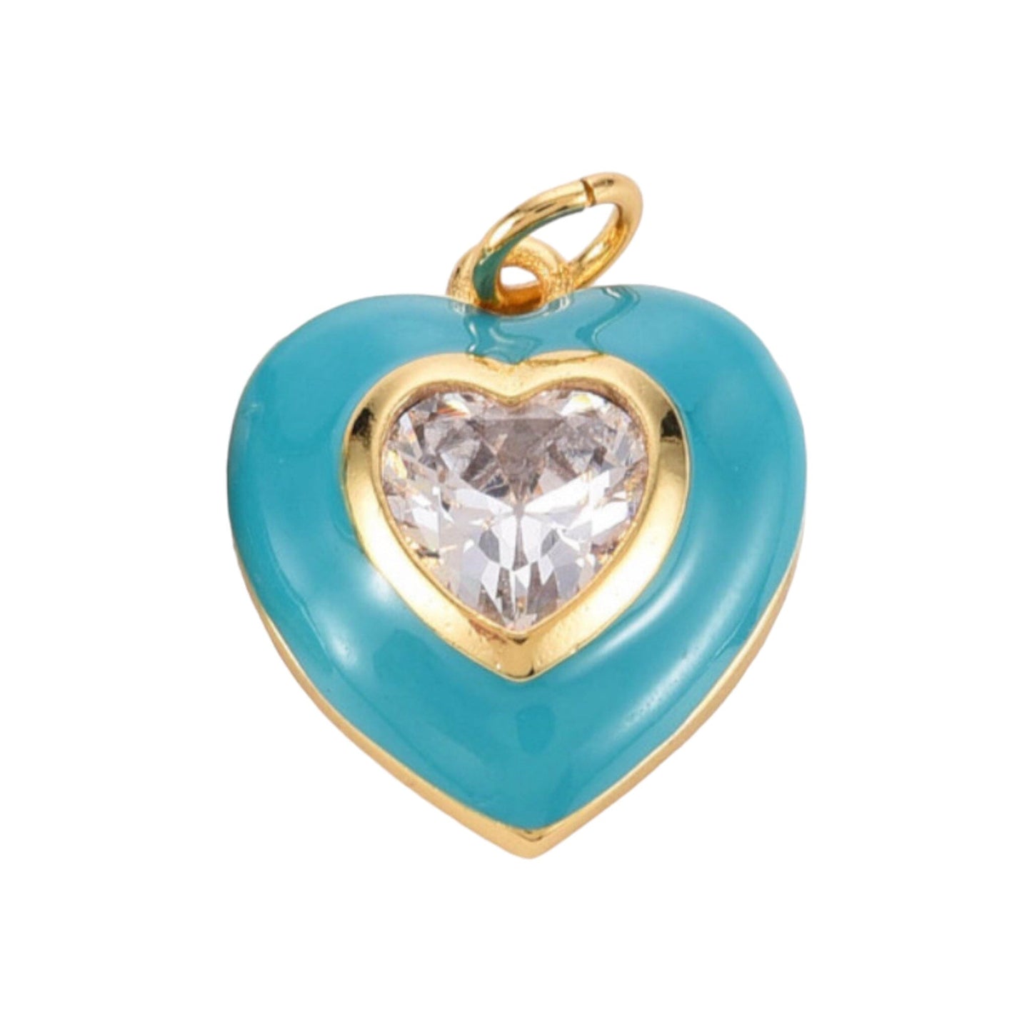 Charm Bar- CHARMS 2 Eledé Heart- Enamel blue 