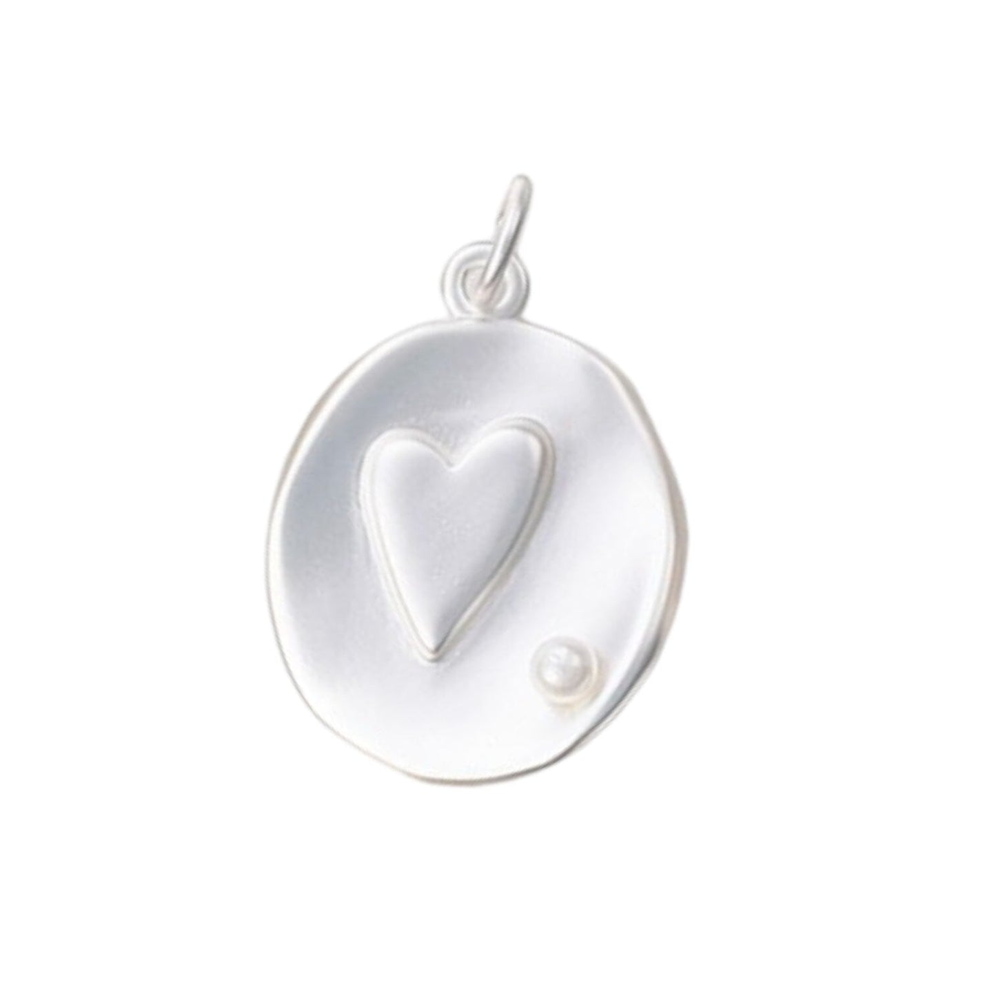 Charm Bar Silver Eledé Pearl Heart 